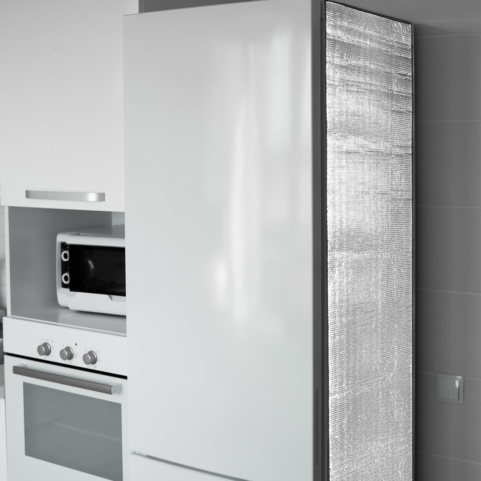 Kühlschrankabdeckung: Wärmedämmplatte – Sonnenschutzabdeckung aus Aluminiumfolie – Schutz für Kühlschränke/Gefrierschränke, Getränkeschränke, 170 x 51 cm