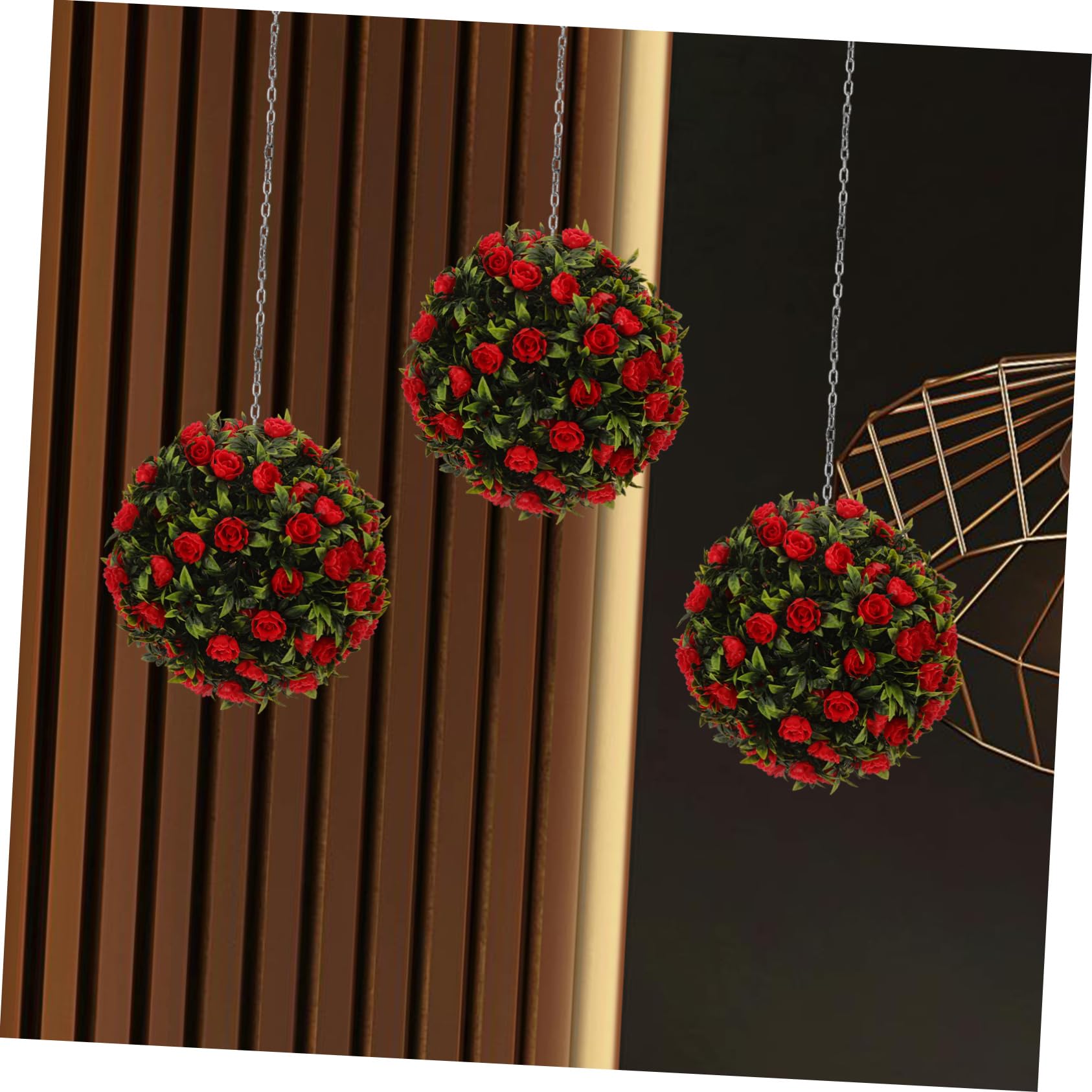 Cabilock 3piezas Bola De Topiario Artificial De Eucalipto Decoración Redonda De Flores De Césped para Bodas Eventos y Hogar