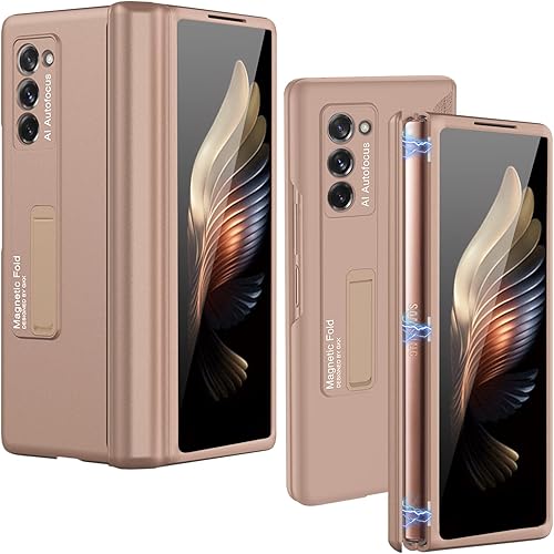 Miniatura 8 de Miimall Funda compatible con Fold 2 con bolígrafo, Z Fold 2, soporte para bolígrafo, lápiz capacitivo, bisagra magnética, función atril ajustable de