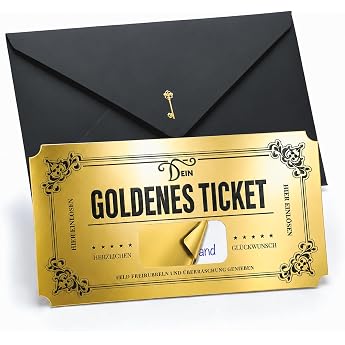 Golden Ticket Voucher to Fill Yourself with Scratch Sticker - Voucher Cards to Fill Yourself Scratch Cards to Write Yourself Christmas Cards Birthday Card Travel Voucher