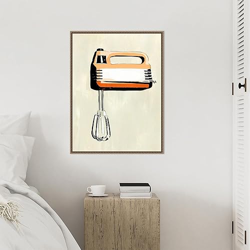Miniatura 6 de Amanti Art Framed Canvas Wall Art 30x23 Retro Kitchen Appliance III by Annie Warren, Framed Wall Art Canvas, Cuisine Artwork, Traditional Decor,