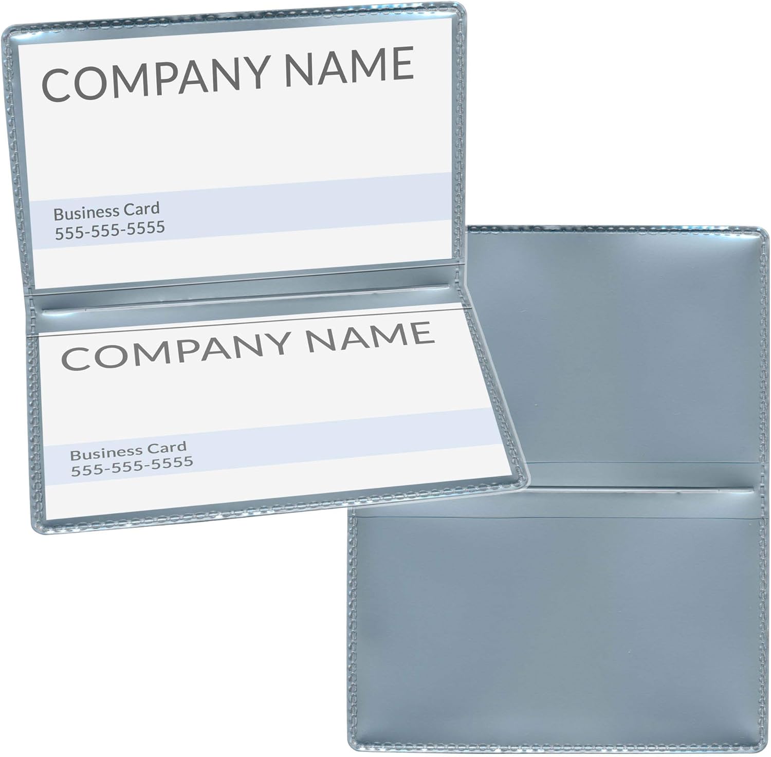 StoreSMART Silver Folding Business Card Holders 50 Pack