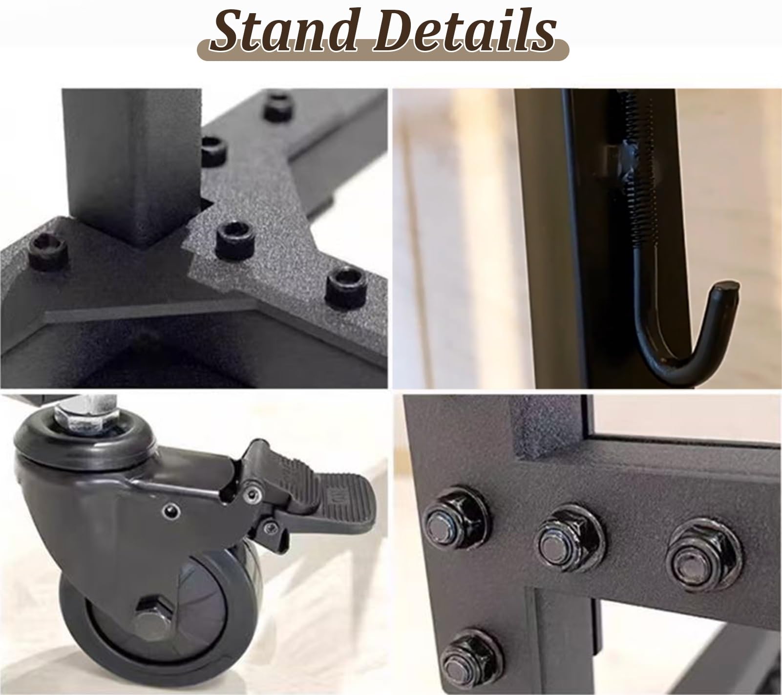 Soporte para gong Soporte de Hierro para Gongs de 60-85 / 90-110 cm, Estante Desmontable para Colgar Góng Chinos, Expositor para Uso Intensivo(L)