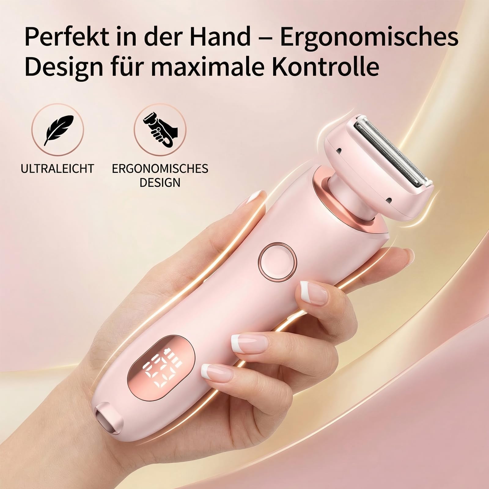 Rasierer Damen, Komfortabler Elektrischer 2-In-1-Damenrasierer, Ergonomisches Design, Trocken- Und Nassbetrieb, Glatte Haut (2pcs)