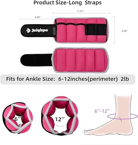 Miniatura 5 de Pesas ajustables para tobillo 1 par de 4 10 libras con peso extraíble para hombres, mujeres y niños, fuerza pesada para fitness, gimnasio,