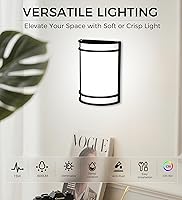 Vista 7 de CLOUDY BAY Aplique de pared LED de 3 colores, iluminación de pared, 3000 K/4000 K/5000 K, lámpara de pared ajustable de temperatura de color, 15 W