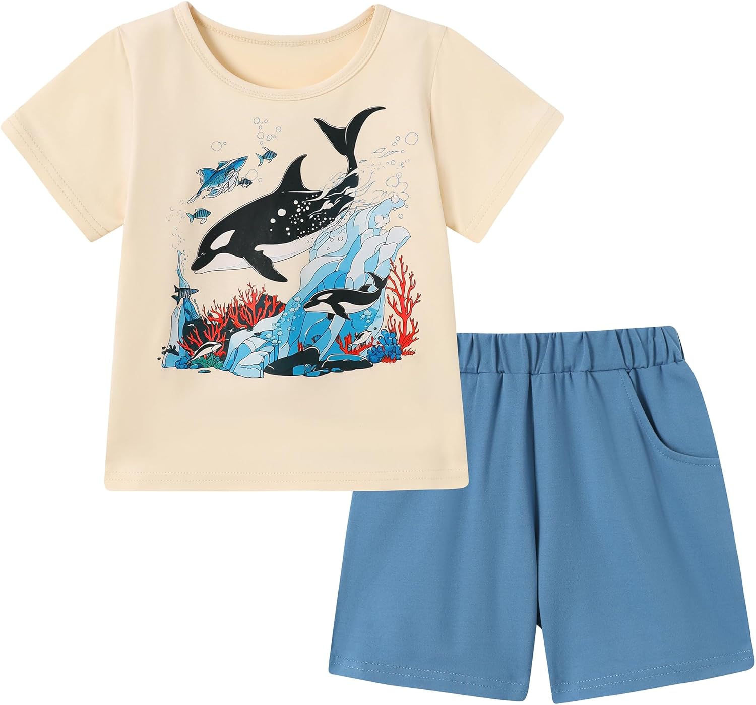 ZOEREA Toddler Boy Clothes Kids Summer Short Sleeve T-Shirt and Shorts Outfit 2 Piece Sweatsuit Clothing Set 2-7T