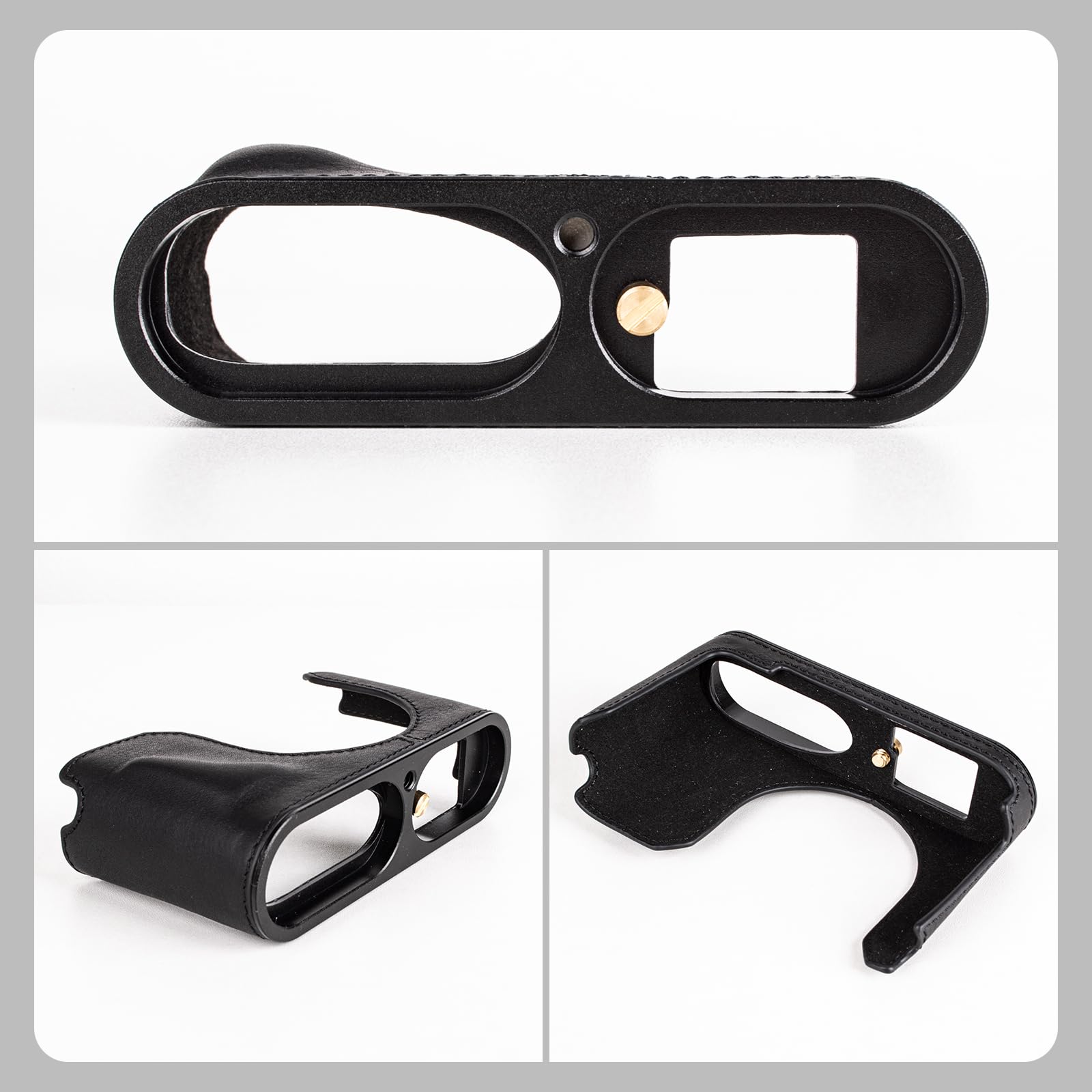 MUZIRI KINOKOO Funda para Leica Q3/Q3 43, Capa Superior de Cuero Genuino Leica Q3/Q3 43 Funda Protectora Media Versión Premium - con Apertura Inferior y Garre para la Hando - Negro
