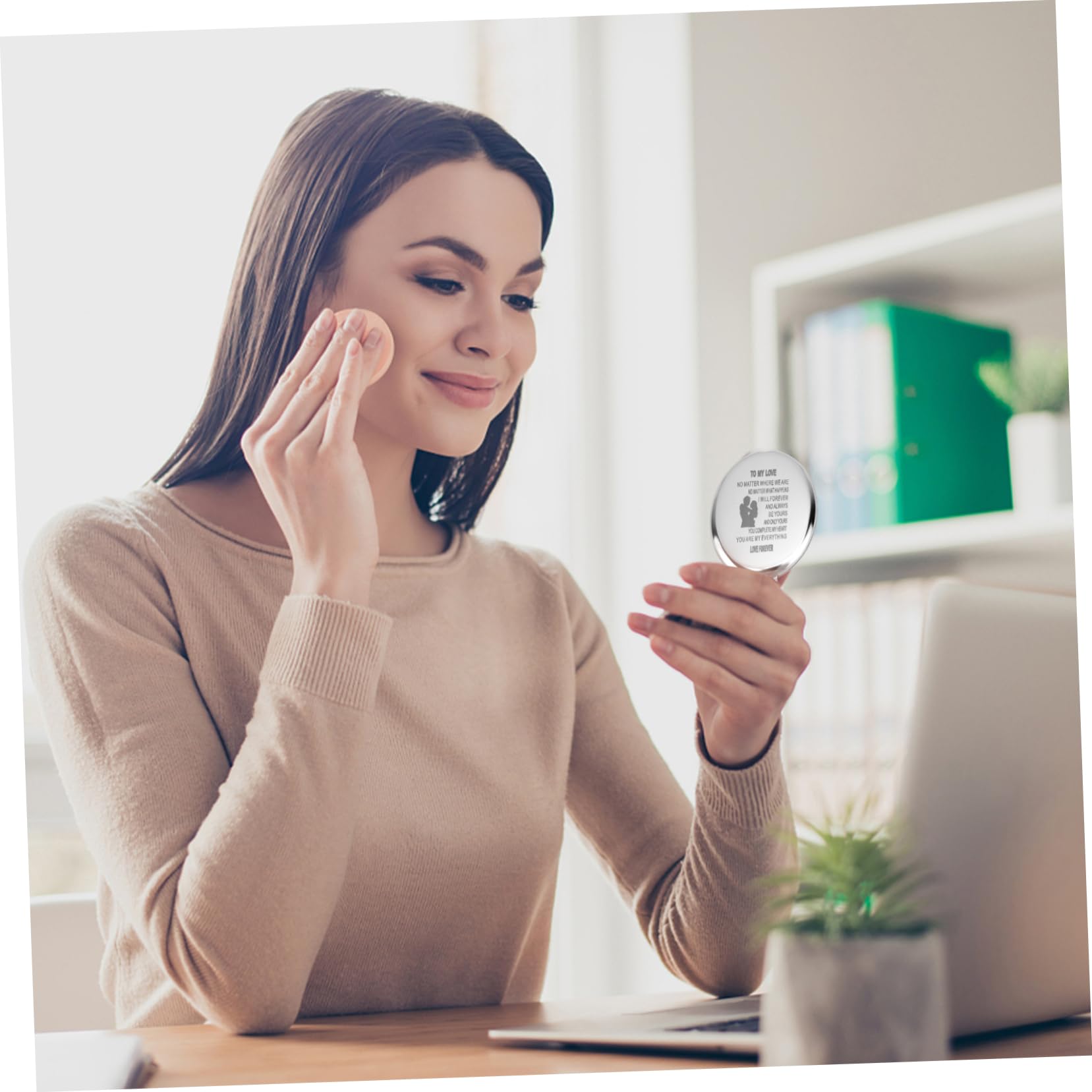 Healeved 3piezas Espejo De Maquillaje Plegable Alta Definición Espejo De para Diseño Ergonómico y Portátil para Mujeres y