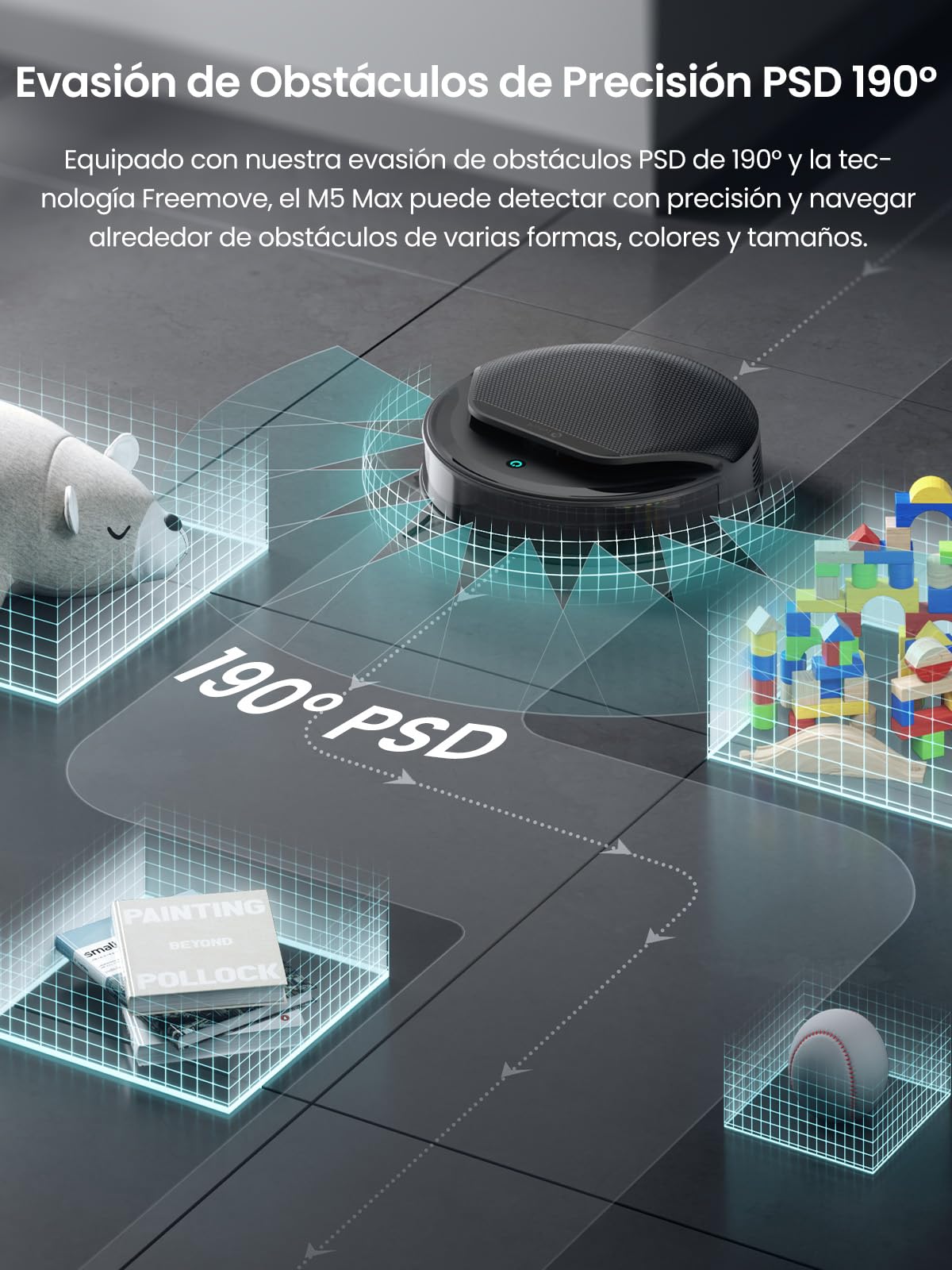Lefant M5 MAX Robot Aspirador y Fregasuelos con Base de Autovaciado | 25000 Pa, 120 Días Autolimpieza, Autovaciado 3,2L, Lavado 80℃, Navegación Láser dToF, 2,4 y 5G WiFi/App/Alexa