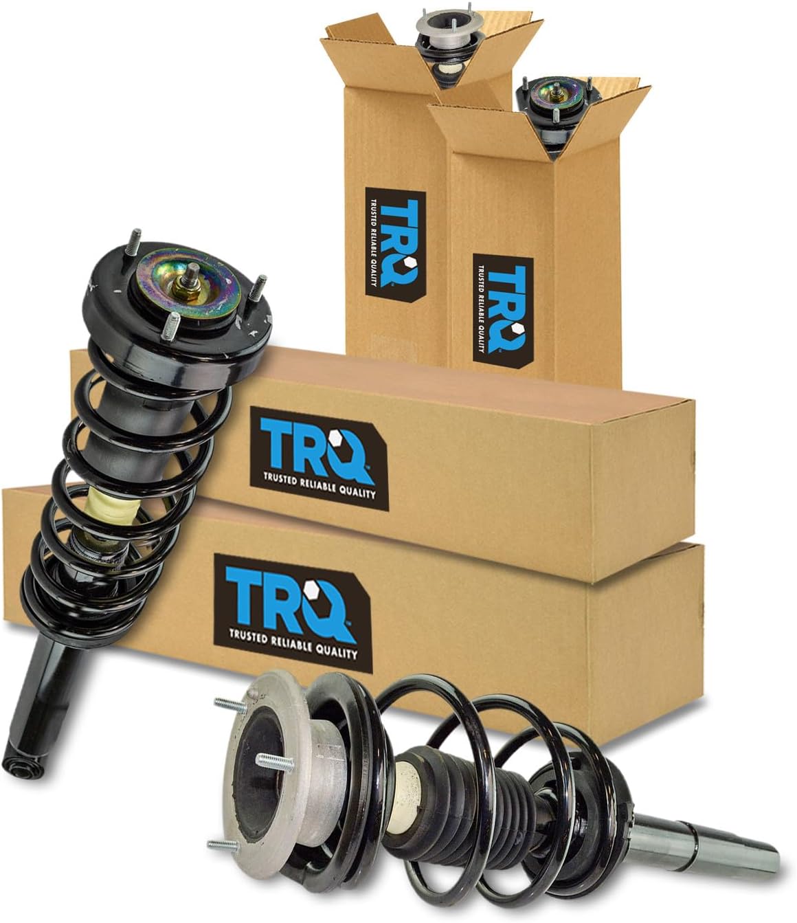 TRQ Front and Rear Complete Strut Assembly & Shock Absorber Kit Complete Strut & Coil Spring Assembly Shock & Spring Strut Assembly Compatible with 2001-2003 BMW 525i 1997-2000 528i 530i