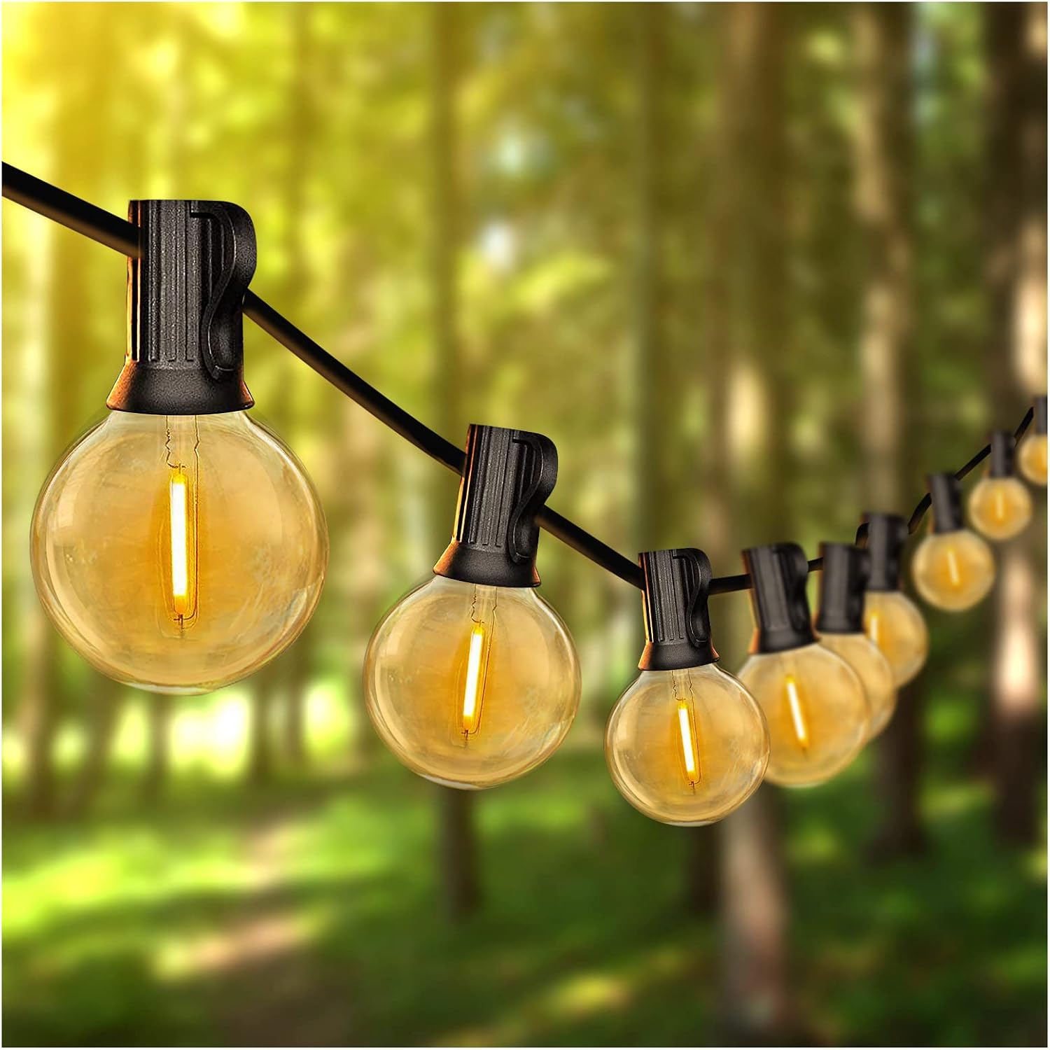 DAYBETTER Outdoor String Lights Waterproof, G40 Globe LED Patio Luces with 50 Edison Vintage Bulbs, Connectable Outdoor Decor for Yard Porch Bistro (100ft)