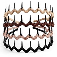 Vista 23 de 4 piezas - Diadema multicolor con dientes de resina protectora - Diadema con peine - Accesorios para el cabello de Beauty hair (Multicolor-No.9)