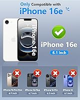 Vista 2 de ATATOO Funda tipo cartera para iPhone 16e, tarjetero integrado (3-5 tarjetas) y funda de cámara deslizante y bloqueo RFID, protección de grado Azul