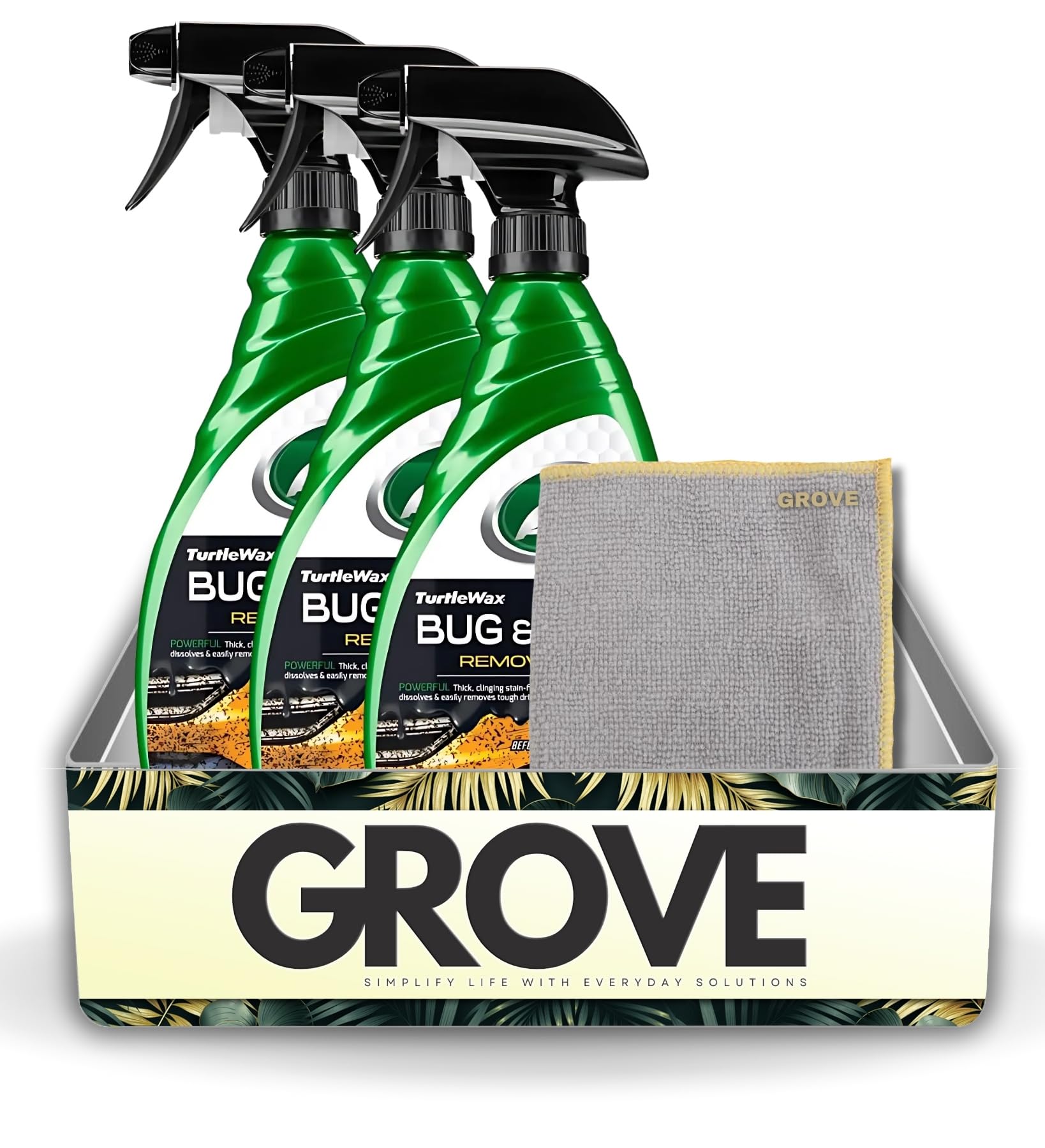 Turtle Wax Surface Cleaner Spray 16 oz Bundle with Microfiber Cloth - Effective Stain Cleaner for Cars with Protective Wax Layer for Easy Maintenance - (4 Items)