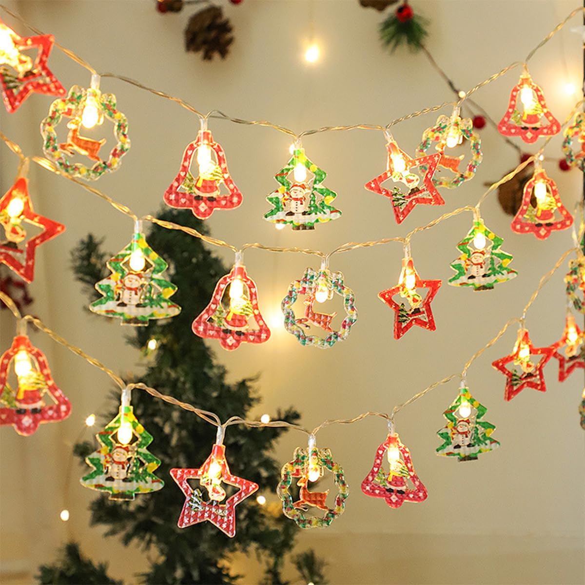 زينه رمضان اضاءات اضاءه انارة Ramadan String Light for Bedroom, 3 Meter 20 LEDs Indoor Outdoor String Lights Ornaments for Dorm Wall Backdrop Window Wedding Party Brithday Decor, Warm White