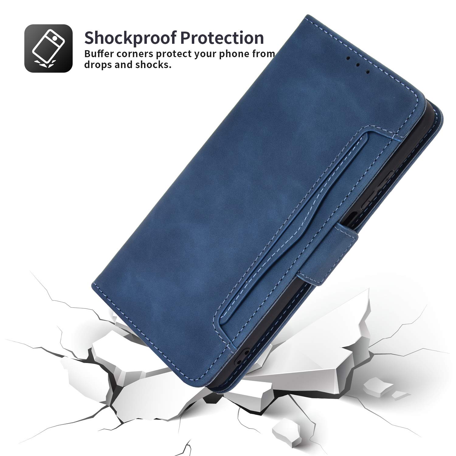 Xiaomi Poco M4 Pro 4G Case, Butterfly Relief Flip Custodia in pelle con tasche per schede