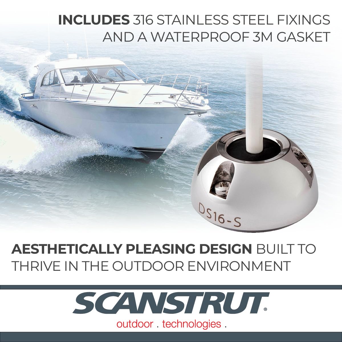 Scanstrut Pasacables Estanco Acero Inoxidable Conectores