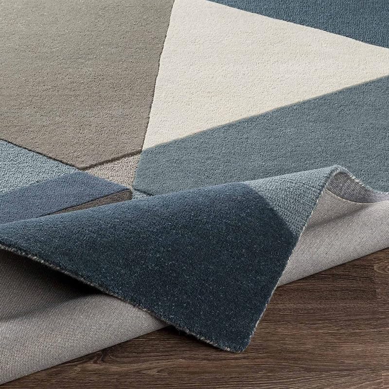 Image of Embossed Handmade GH Wool Thick Geometrical Carpet is a Stylish and Practical Addition to Any Living Room 10X13