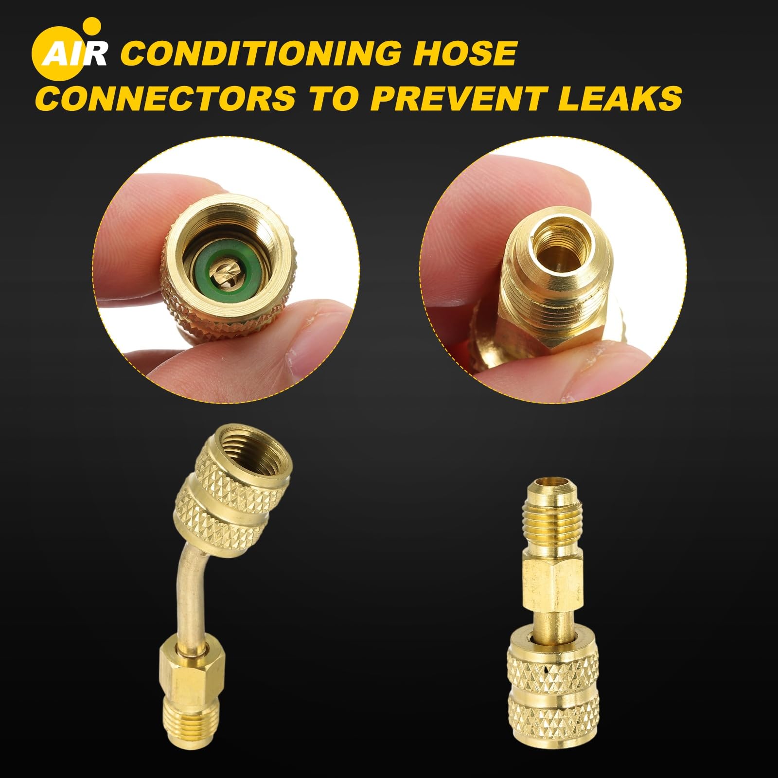 Cikonielf Adattatore Ottone R410 Filetto Maschio da 1/4 a Filetto Femmina 5/16 Connettore Adattatore 90 ° Raffreddatore Aria condizionata refrigeratore Accessorio