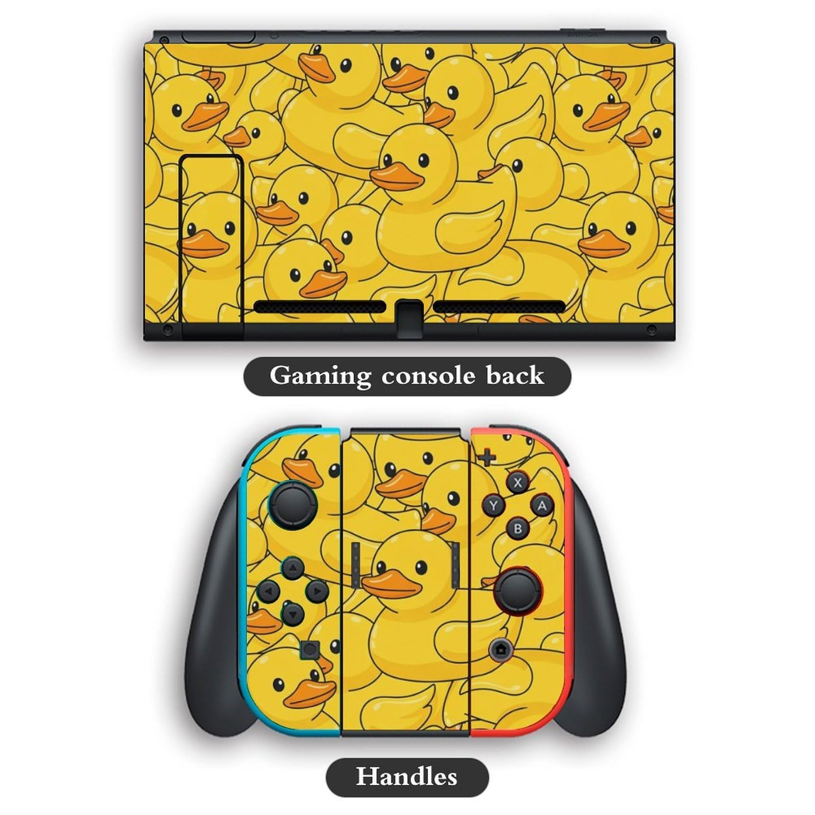 Duck Rubber Switch Skin - Juego completo de calcomanías de vinilo compatibles con Game Switch Standard