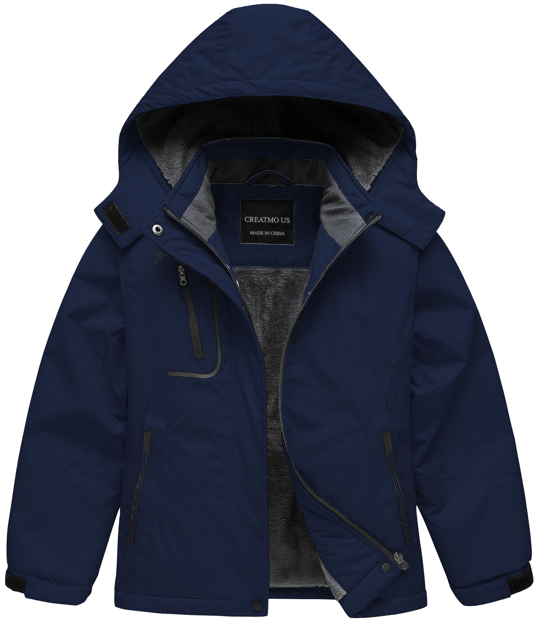 CREATMO US Girl's Waterproof Ski Jacket Warm Winter Snow Coat Windproof Snowboarding Rain Jacket