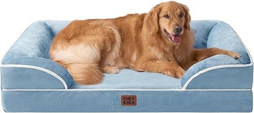 EHEYCIGA Camas ortopédicas para perros extra grandes, cama para perros de espuma viscoelástica impermeable con lados, parte inferior antideslizante