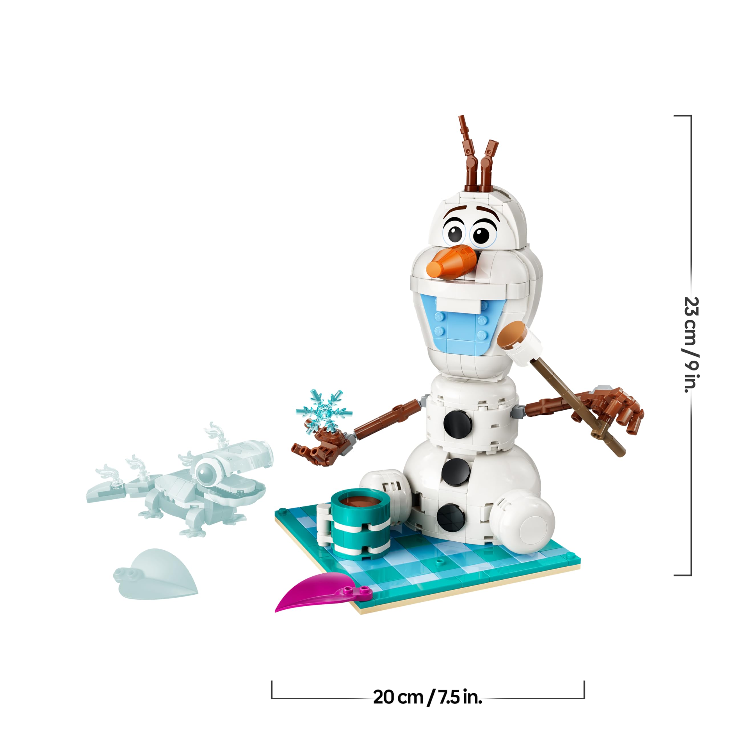 LEGO | Disney Frozen Divertido Pícnic de Olaf y Bruni de Juguete - Figura de Muñeco de Nieve con Mantel y Accesorios de Pícnic - Decoración del Dormitorio - Regalo para Niñas de 7+ Años y Fans - 43287