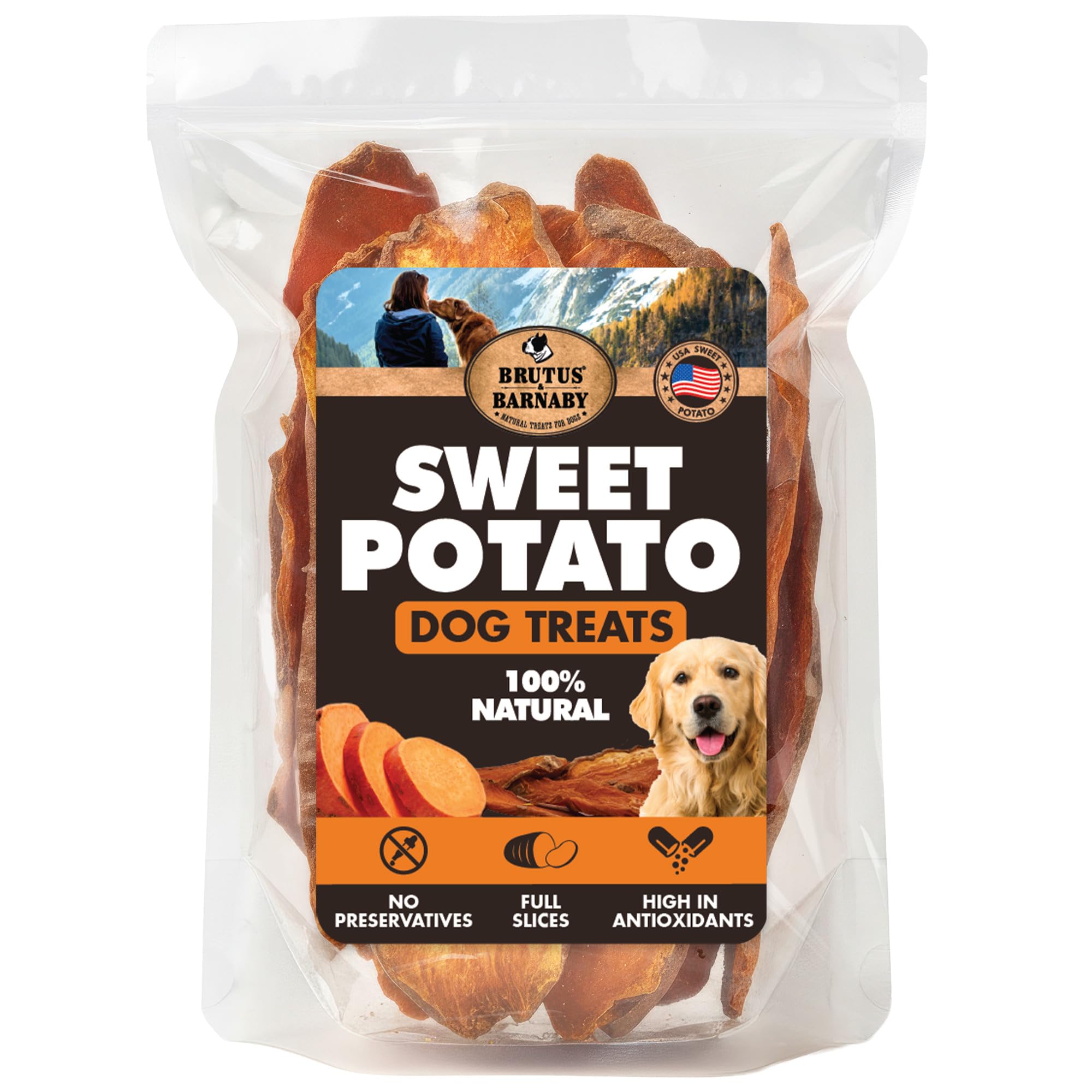 Brutus and Barnaby Dried Sweet Potato Dog Treats