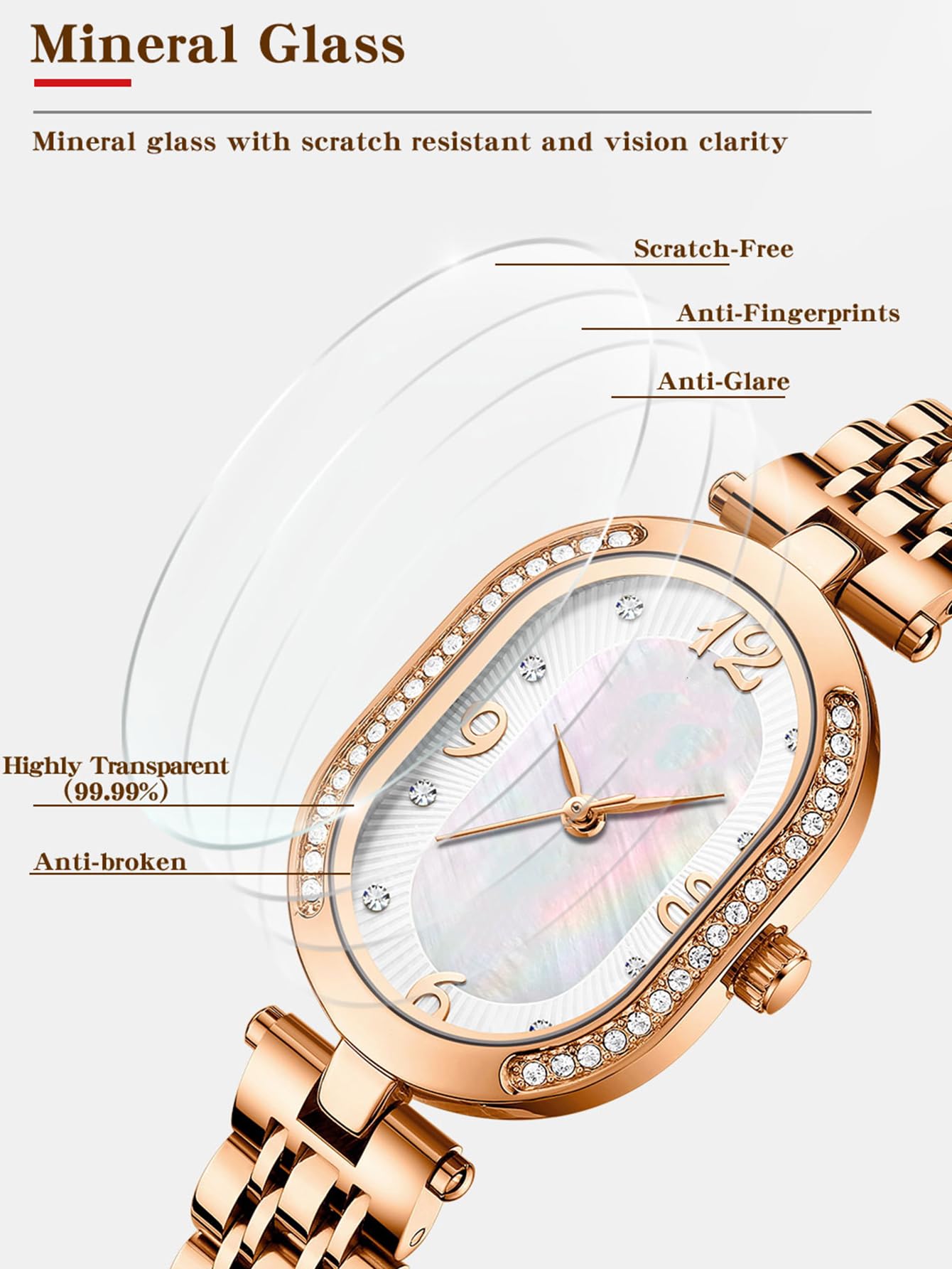 FANMIS Reloj casual de cuarzo impermeable de acero inoxidable con diamantes de imitación para mujer (morado)
