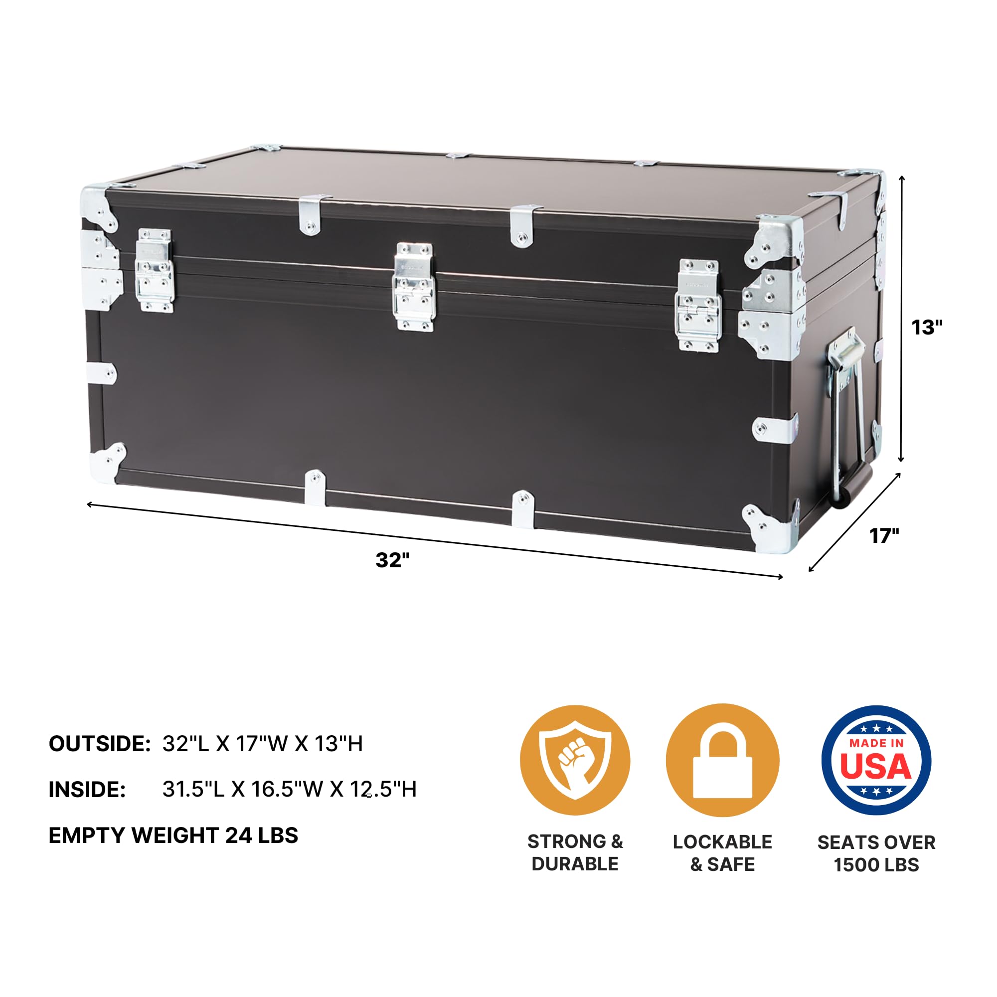 Amazon.com: Rhino Trunk & Case Large Indestructo Travel Trunk