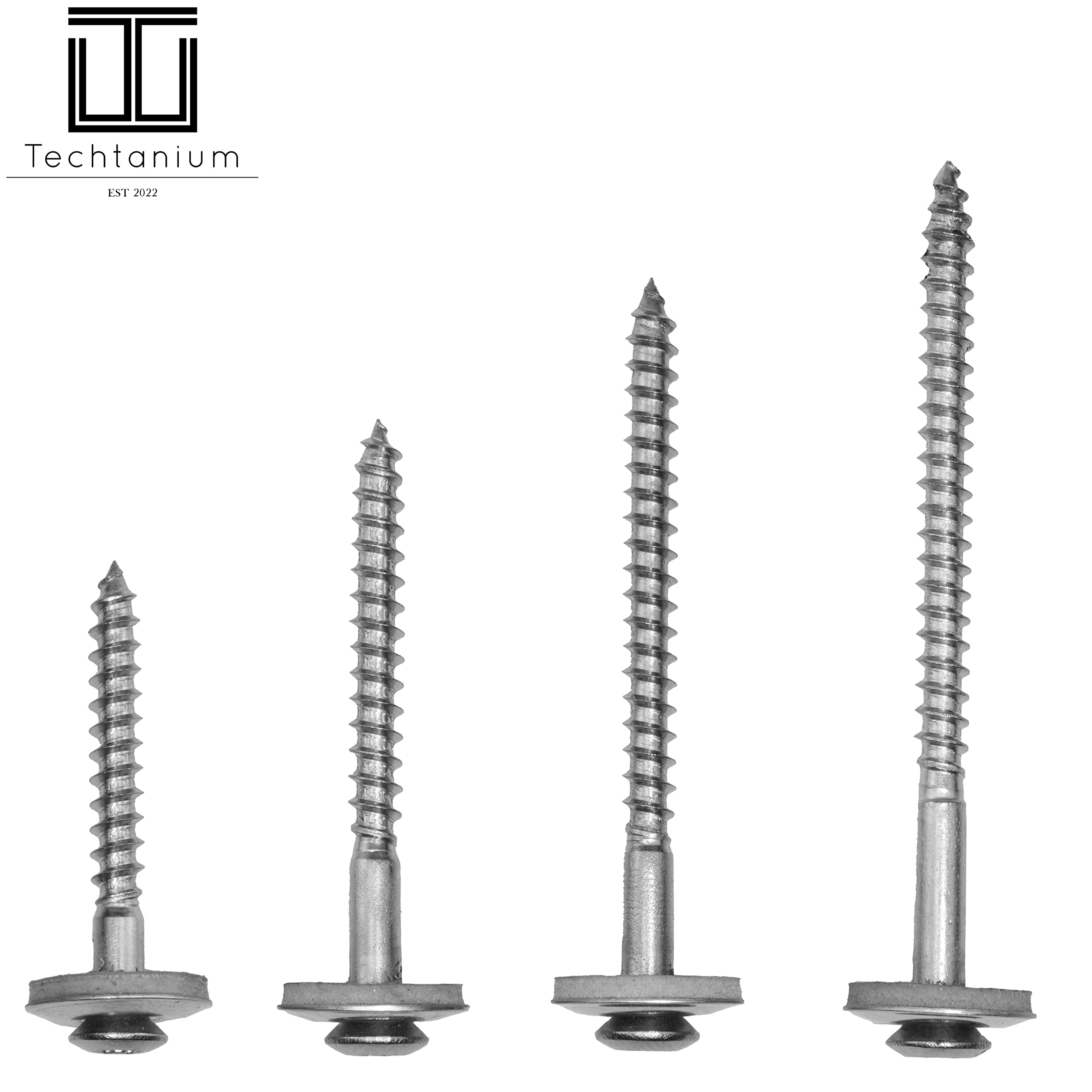 Spenglerschrauben 4,5 x 100 mm mit Dichtscheibe (15 mm) und Innensechsrund (ISR) aus Edelstahl A2 (200 Stück) | Edelstahlschrauben | ähnl. DIN 7995