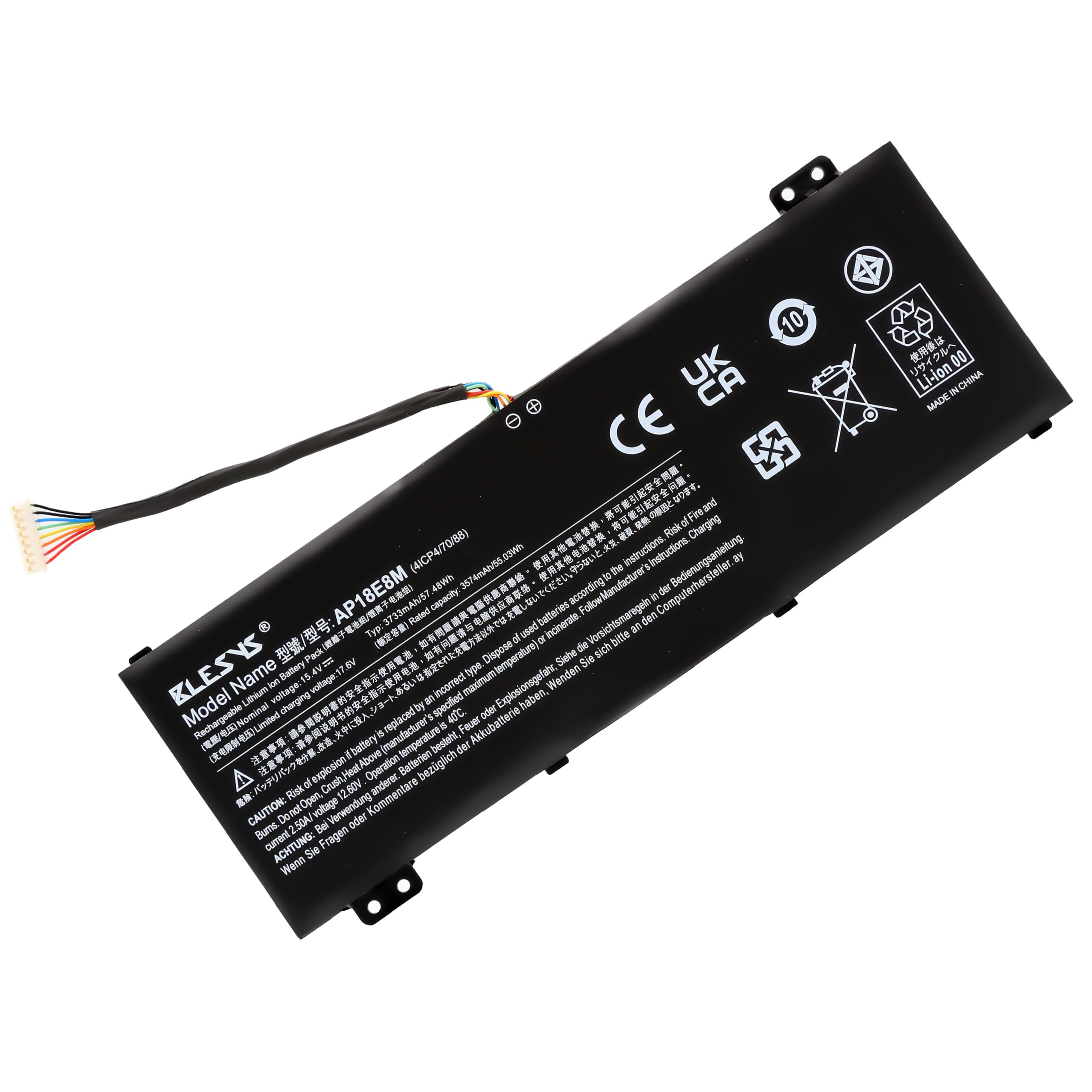 BLESYS AP18E8M AP18E7M Batterie de Remplacement pour Acer Nitro 5 AN515-54 AN515-55 AN515-57 AN515-58, Aspire 7 A715-74G, Batterie Li-ION 15,4 V 57,5 Wh pour Ordinateur Portable