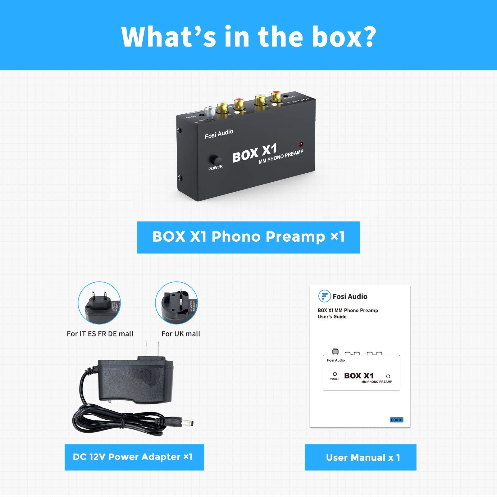 Fosi Audio BT20A Amplificatore e BOX X1 Preamplificatore Phono in bundle