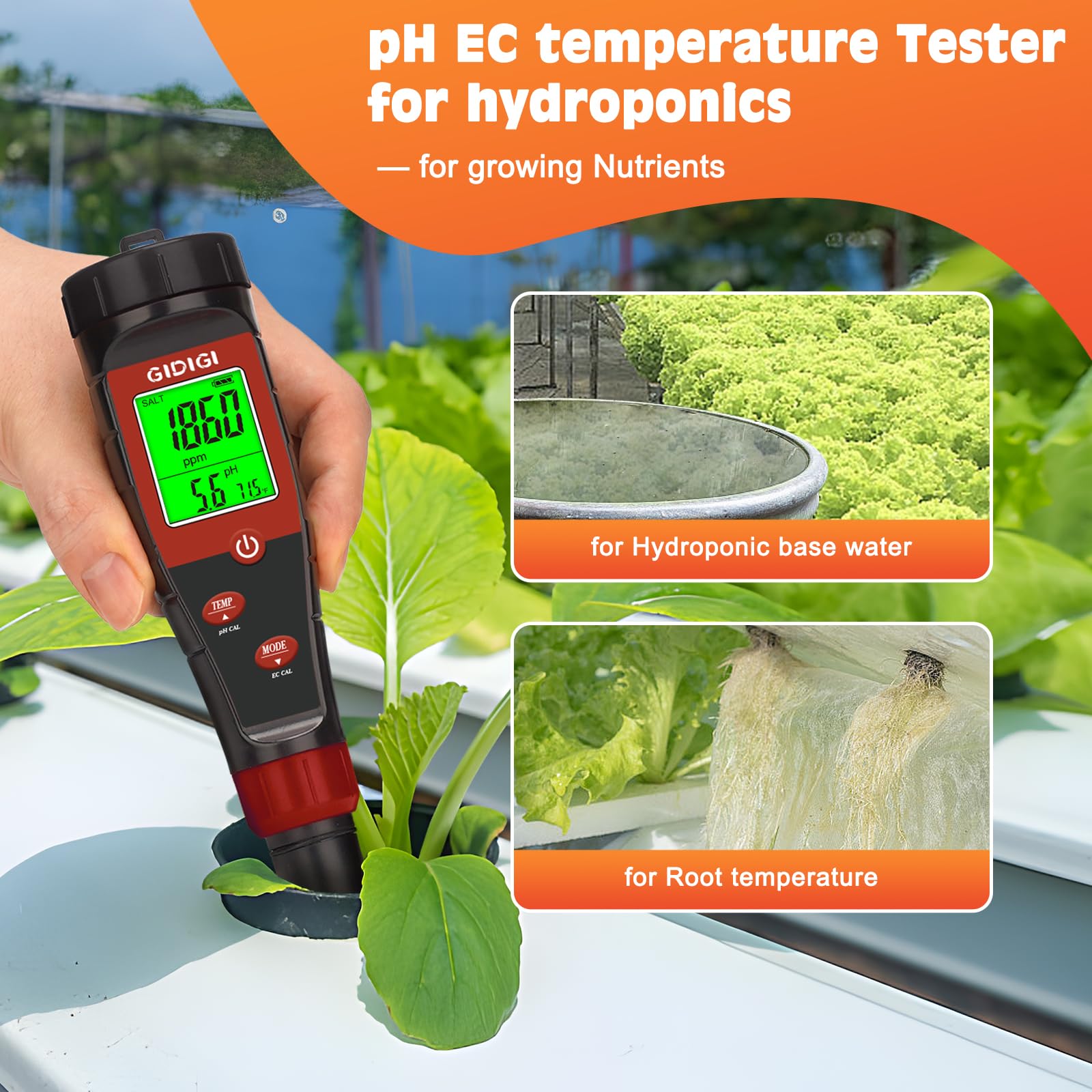 Digital pH Meter Tester - Hydroponics & Water Quality -4 Digital pH Meter Tester - Hydroponics & Water Quality -4