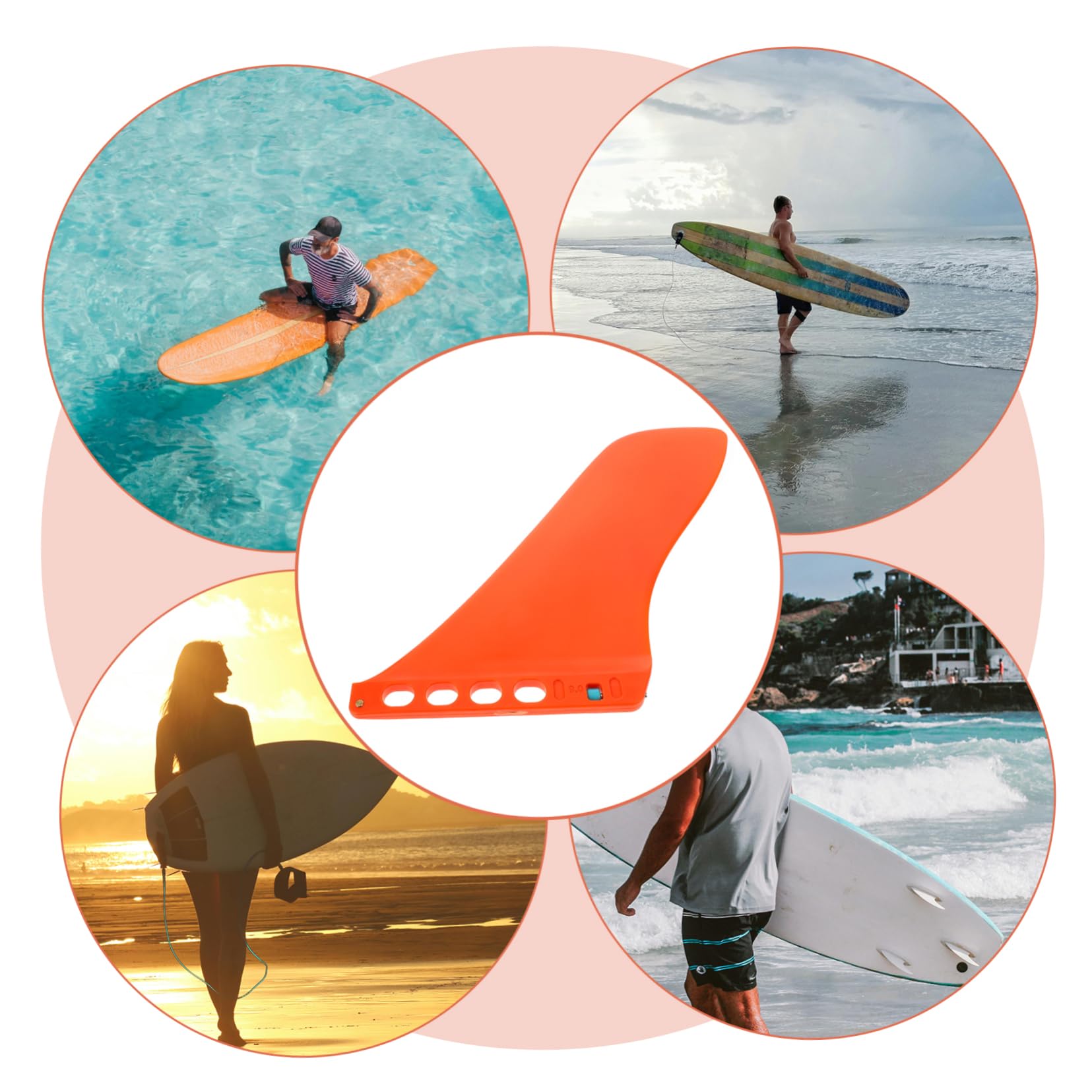 UKCOCO Aleta De Surf Desmontable para Board Quilla De Surf y Estable Reemplazo De Aletas Brillante