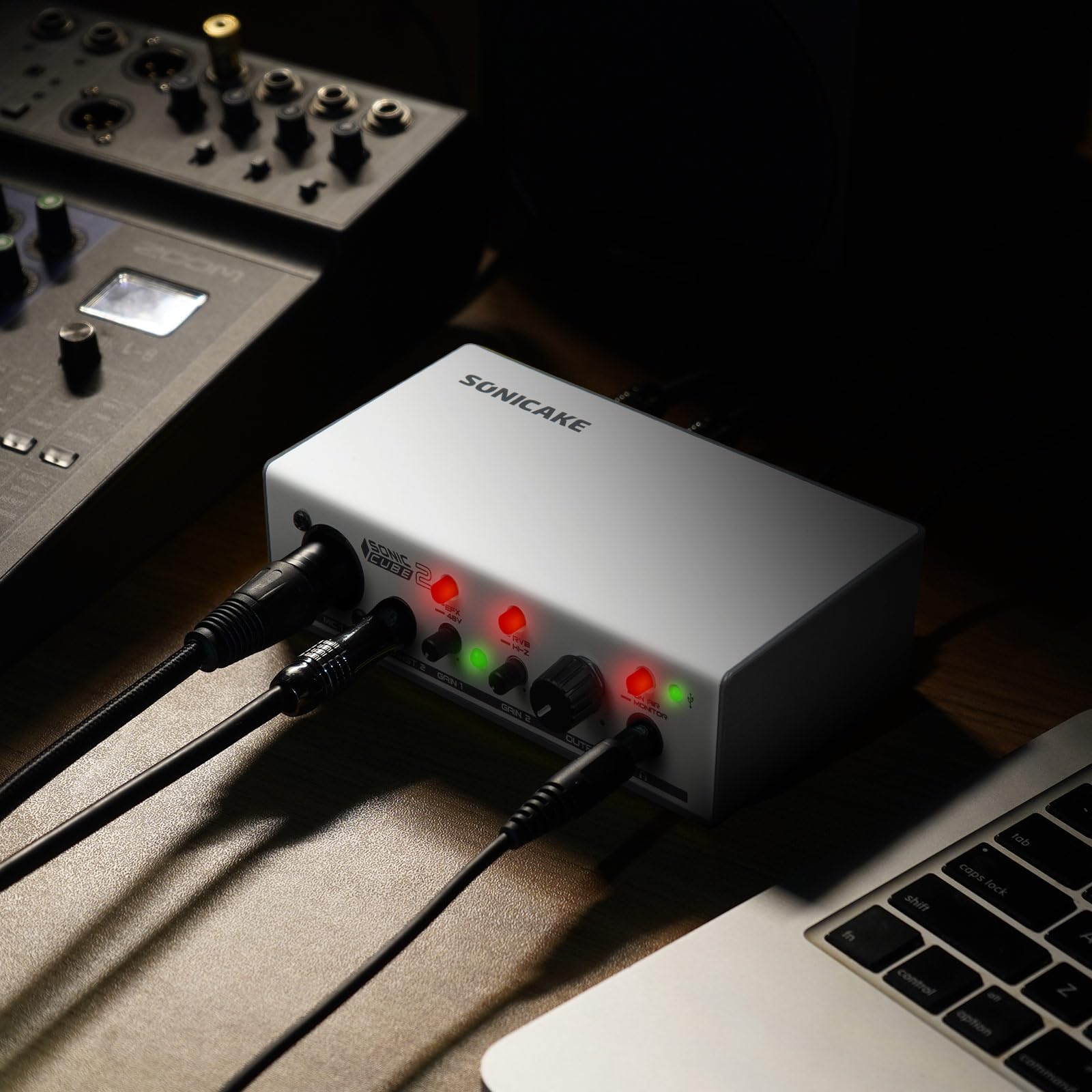 Sonicake Audio Interface professionale a doppio canale preamplificatore analogico con gamma dinamica e distorsione modellata digitale effetti DSP Sonic Cube II