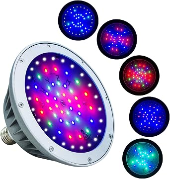 Waterproof 12V Muti-Color LED Pool Light Bulb for Inground Swimming Pool,Color Changing,Fit in for Pentair and Hayward Pool Light Fixtures 12V RGBW