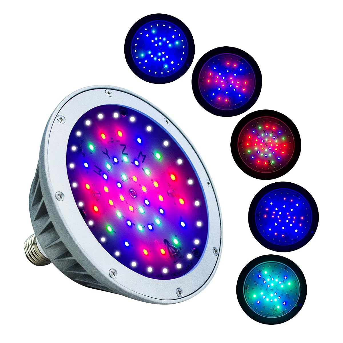 WYZM Waterproof 120V 40W RGBW LED Pool Light Bulb for Inground Pools, Aluminum,