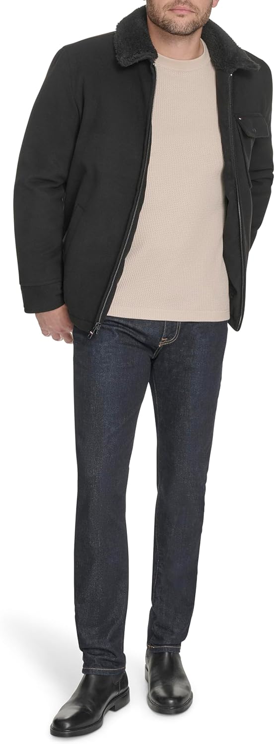 Tommy Hilfiger mens Wool Blend Jacket With Sherpa Collar - Image 6