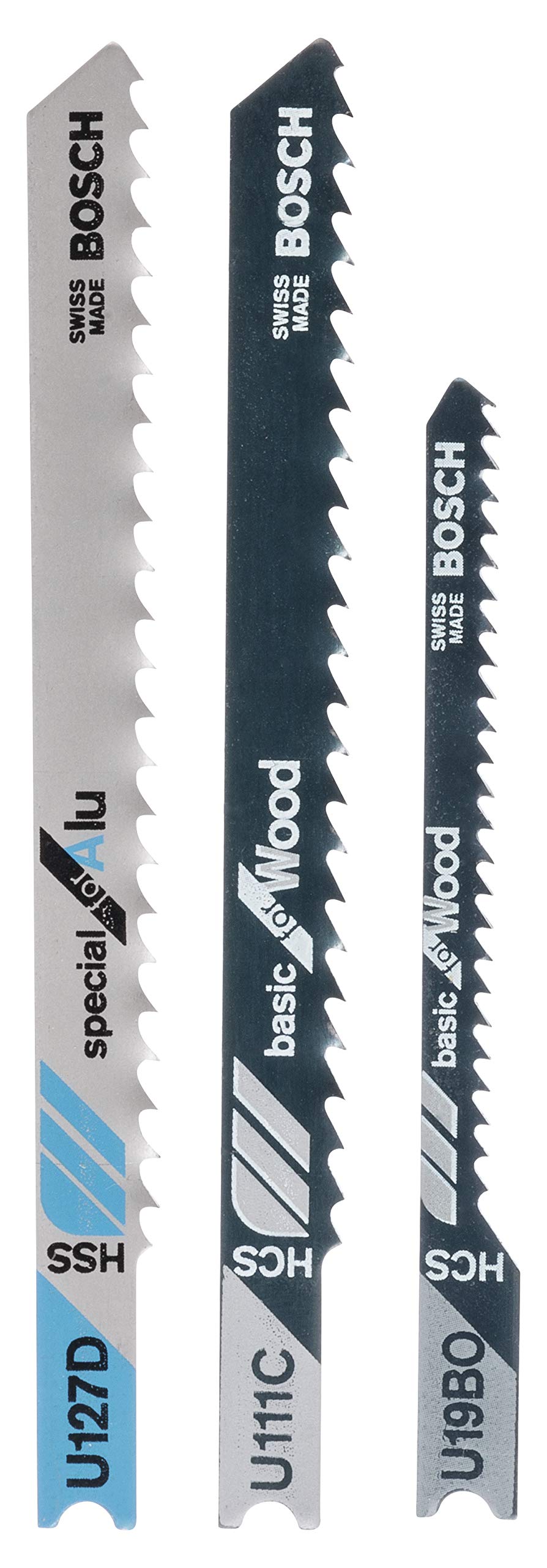 Bosch Black 2609256774 Jigsaw Blade Set U 111 C U 19 Bo U 127 D (3 Pieces)
