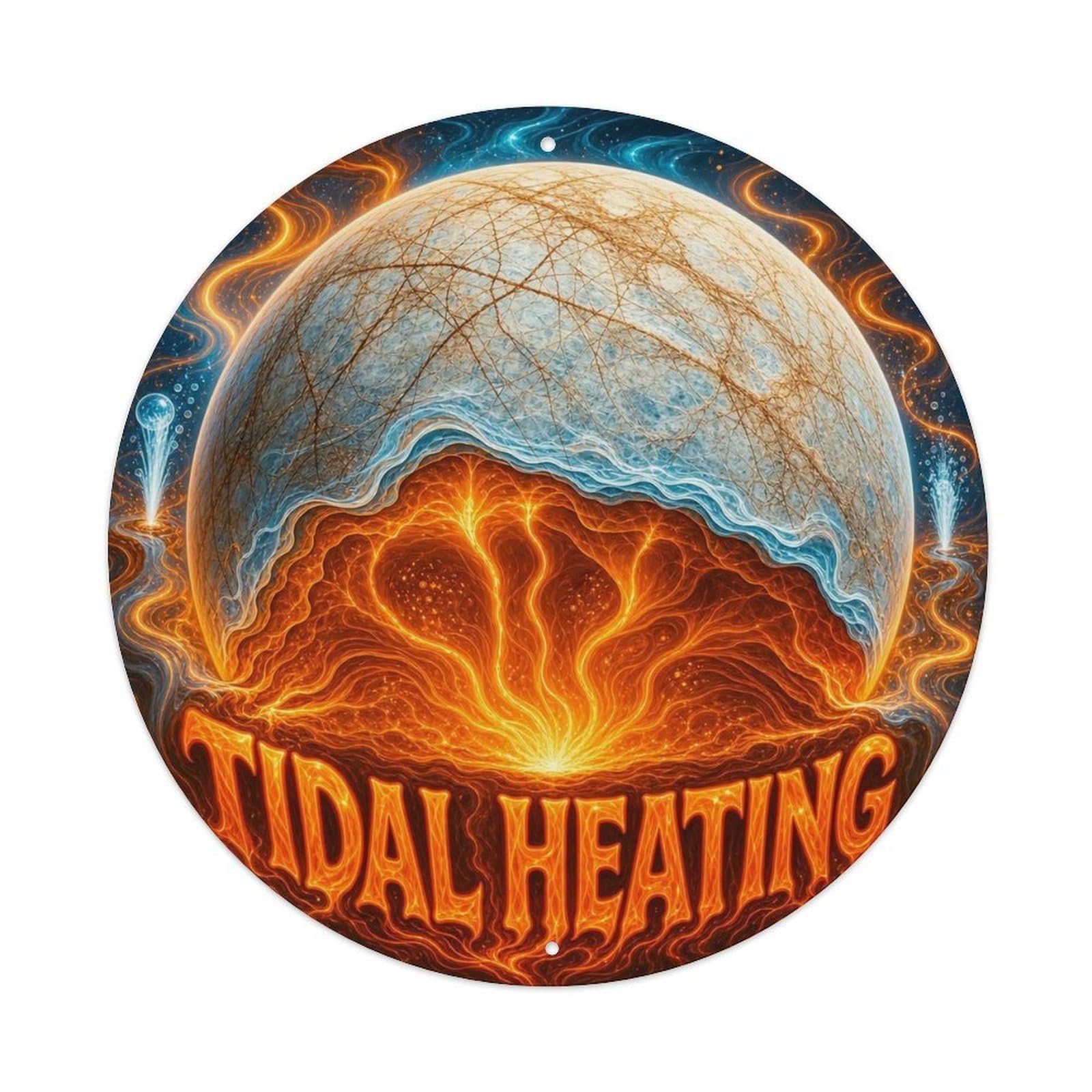 Europa Tidal Heating Ocean World Universe Celestial Metal Tin Sign
