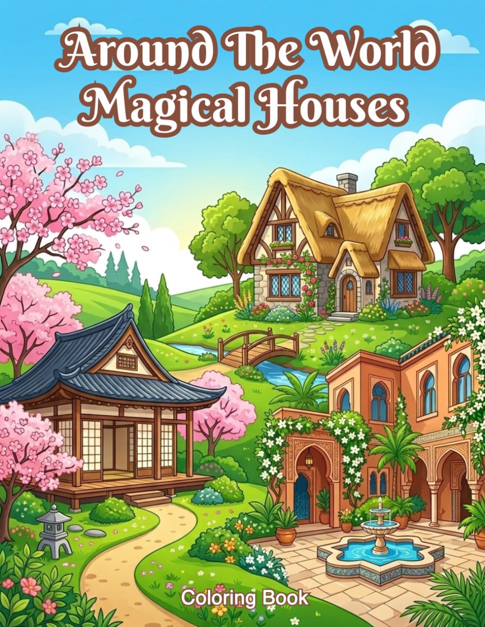 Around The World Magical Houses: An Adult & Teen Coloring Book Featuring Magical Homes, Architecture, and Enchanted Houses From Around The Globe.