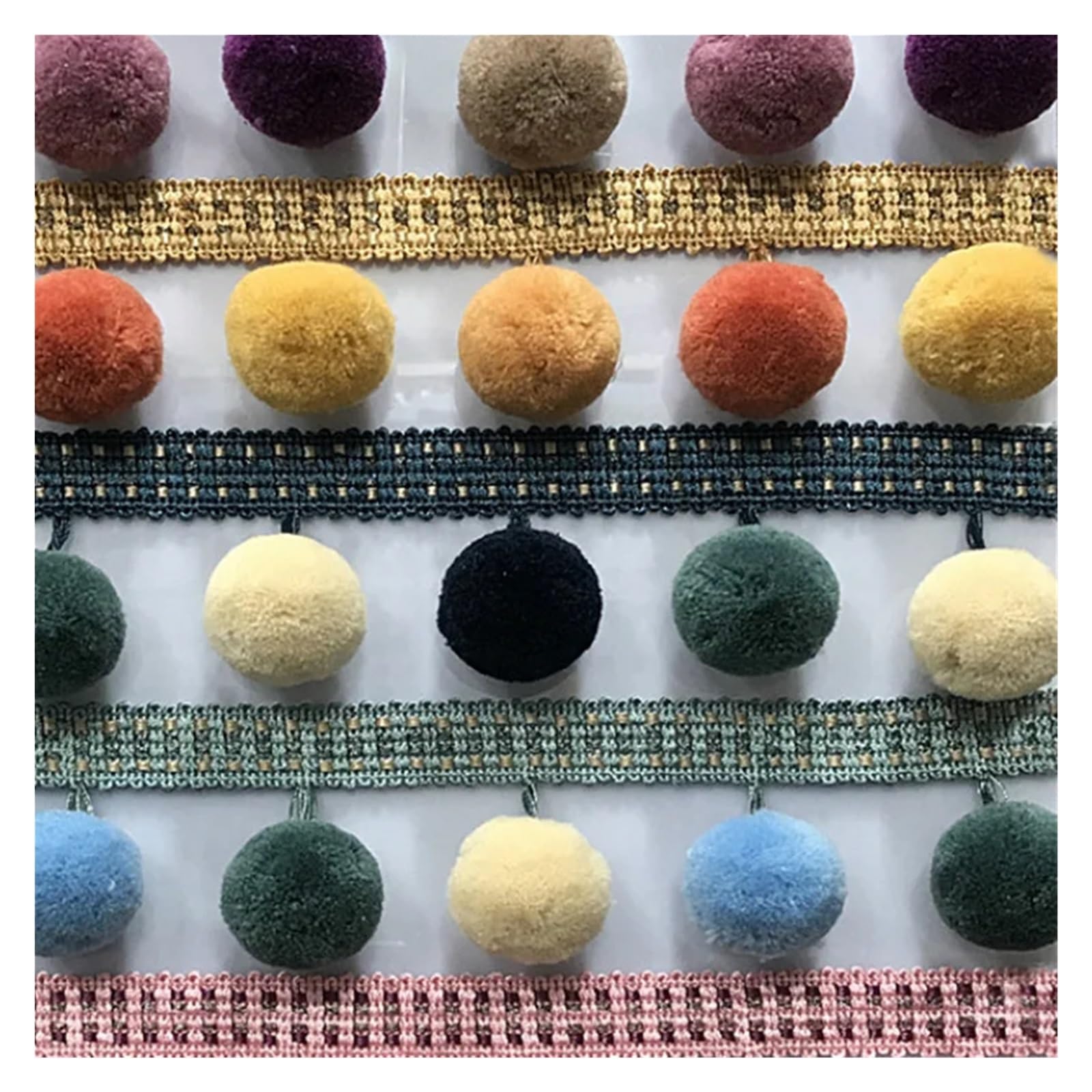 Garniture à Franges avec Perles Garniture de rideau en dentelle 2M, boule peluche, pompon, cheveux, frange, ruban, écharpe, robe, bord nappe, bricolage, couture(5)