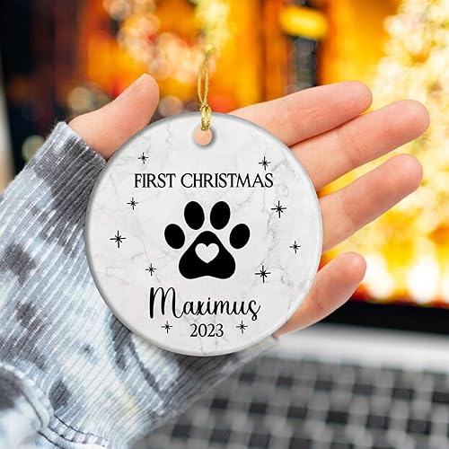 Miniatura 3 de Adorno de Navidad para mascotas, adorno de huellas de perro, adorno de Navidad de primer perro 2023, adorno personalizado para perro, regalo de