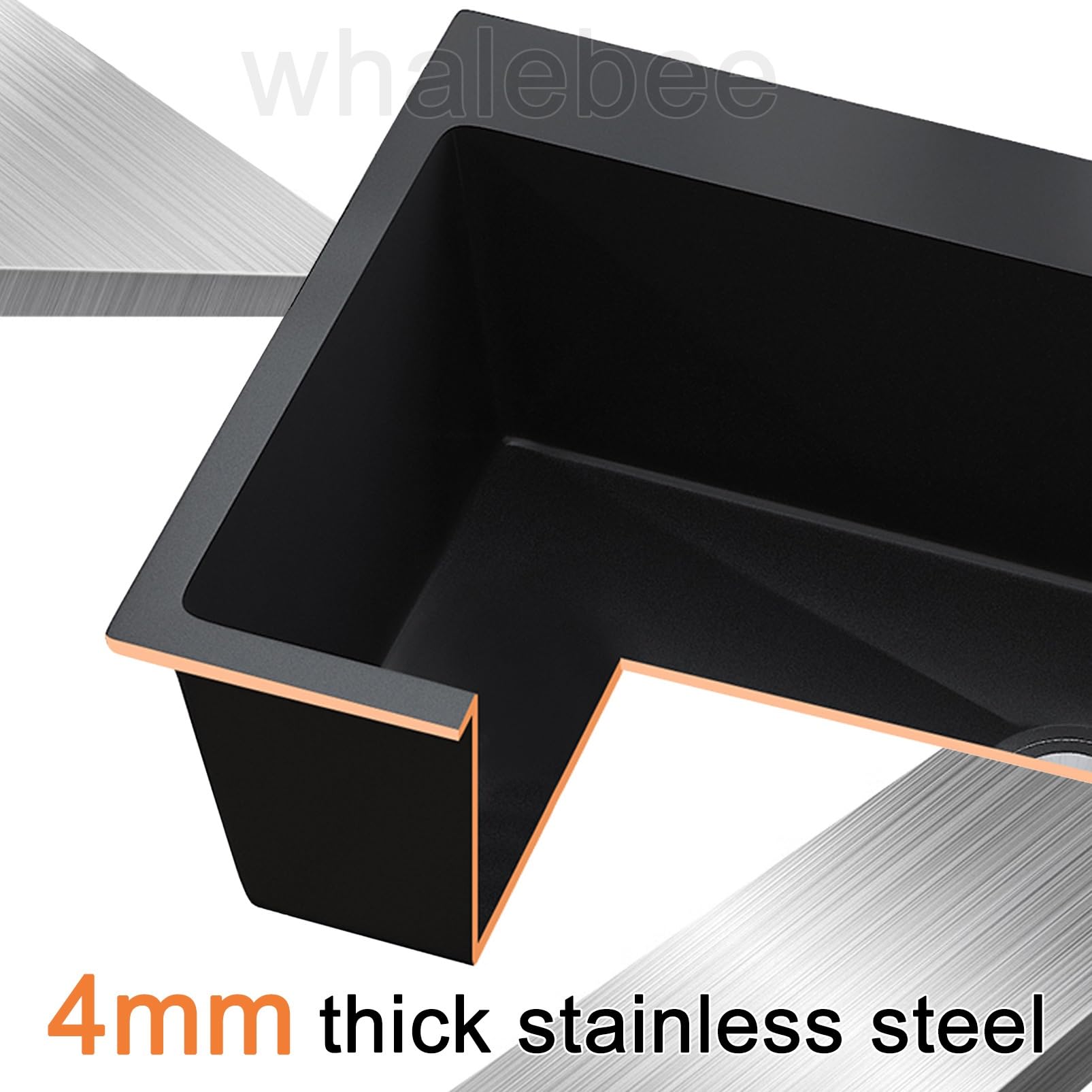 Spülbecken Edelstahl Für Innen- Und Außenbereich, Spüle Küche, Großes Freistehende Spüle Haushalt, Gewerbe - Spülbeckenset 60/80/90×45×86cm Schwarz Spüle Mit Unterschrank