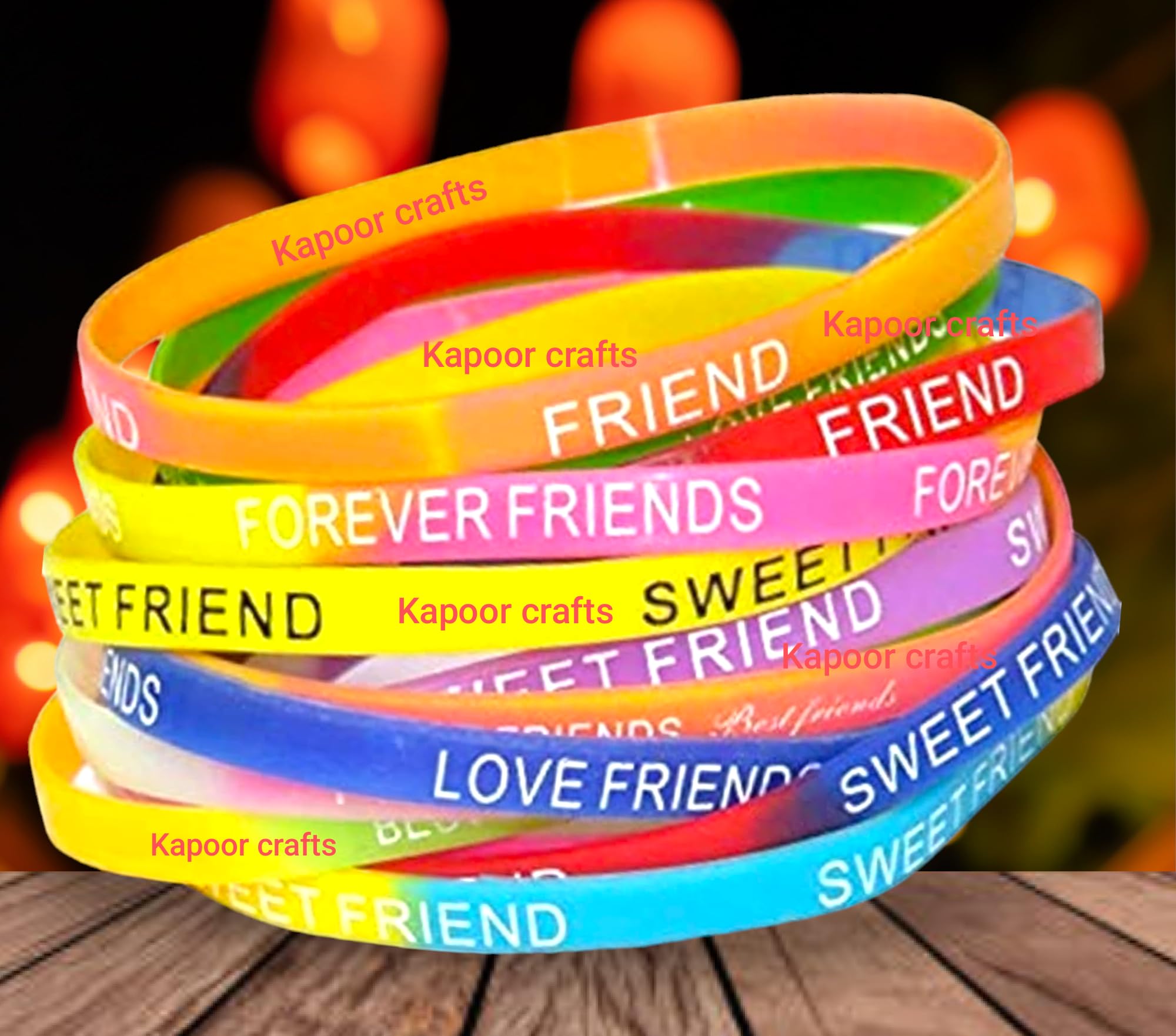 Kapoor Crafts 25 pcs Silicon Friendship Wristbands, Friendship Printed Bands for Girls and Boys, Birthday Party Favours, School Gifts, Graduation Gifts combo (B0D9TZYRKK) Amazon Price History, Amazon Price Tracker
