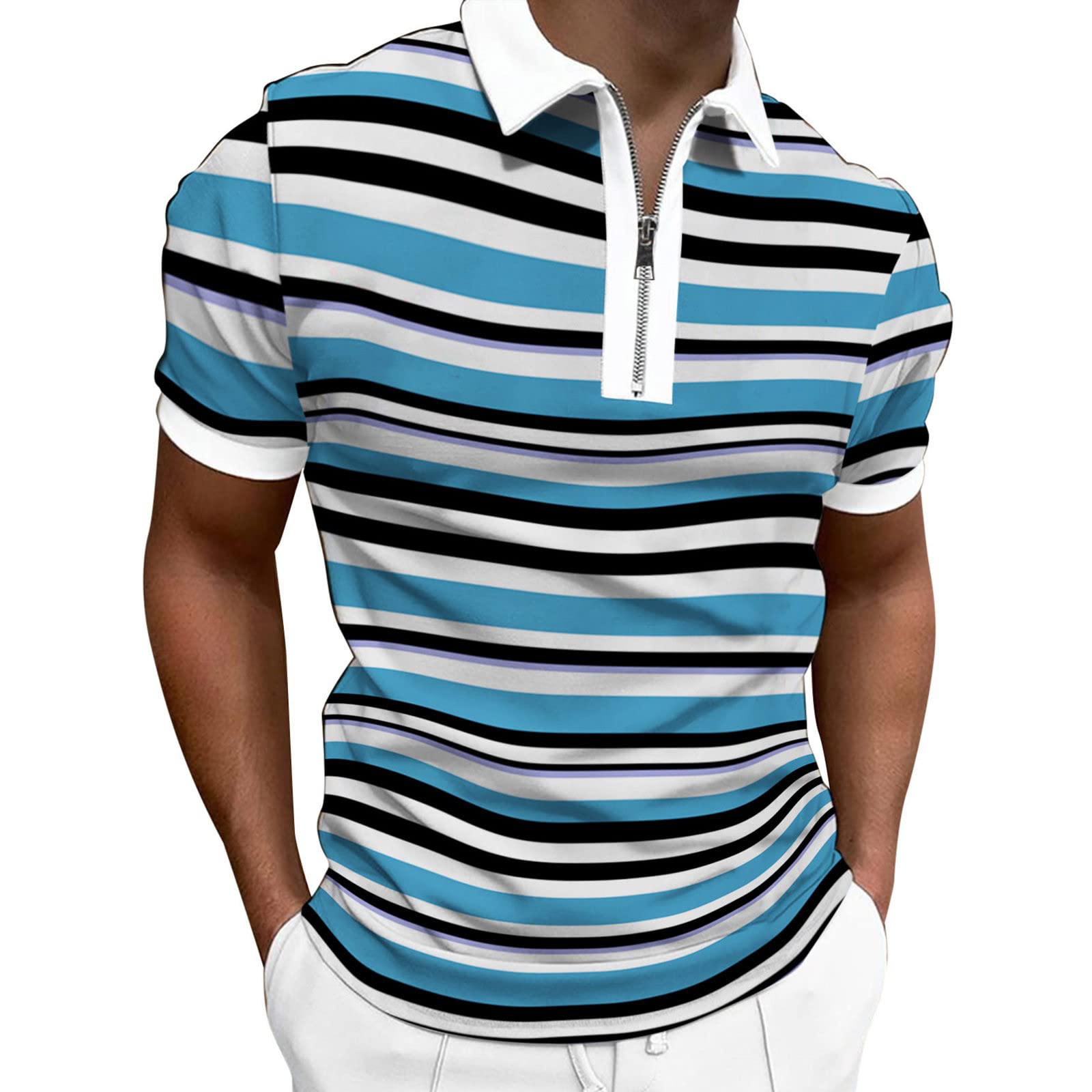 Cenlang Camiseta polo de manga corta para hombre, absorbe la humedad, secado rápido, atlética, atlética, para hombre, rendimiento en el gimnasio