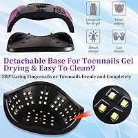 Vista 6 de UV LED Nail Light, 256W High Power Gel Light, 4 Timer Settings and Professional Manicure Lamp with Automatic Sensor(Comes with 6 Free Gifts)