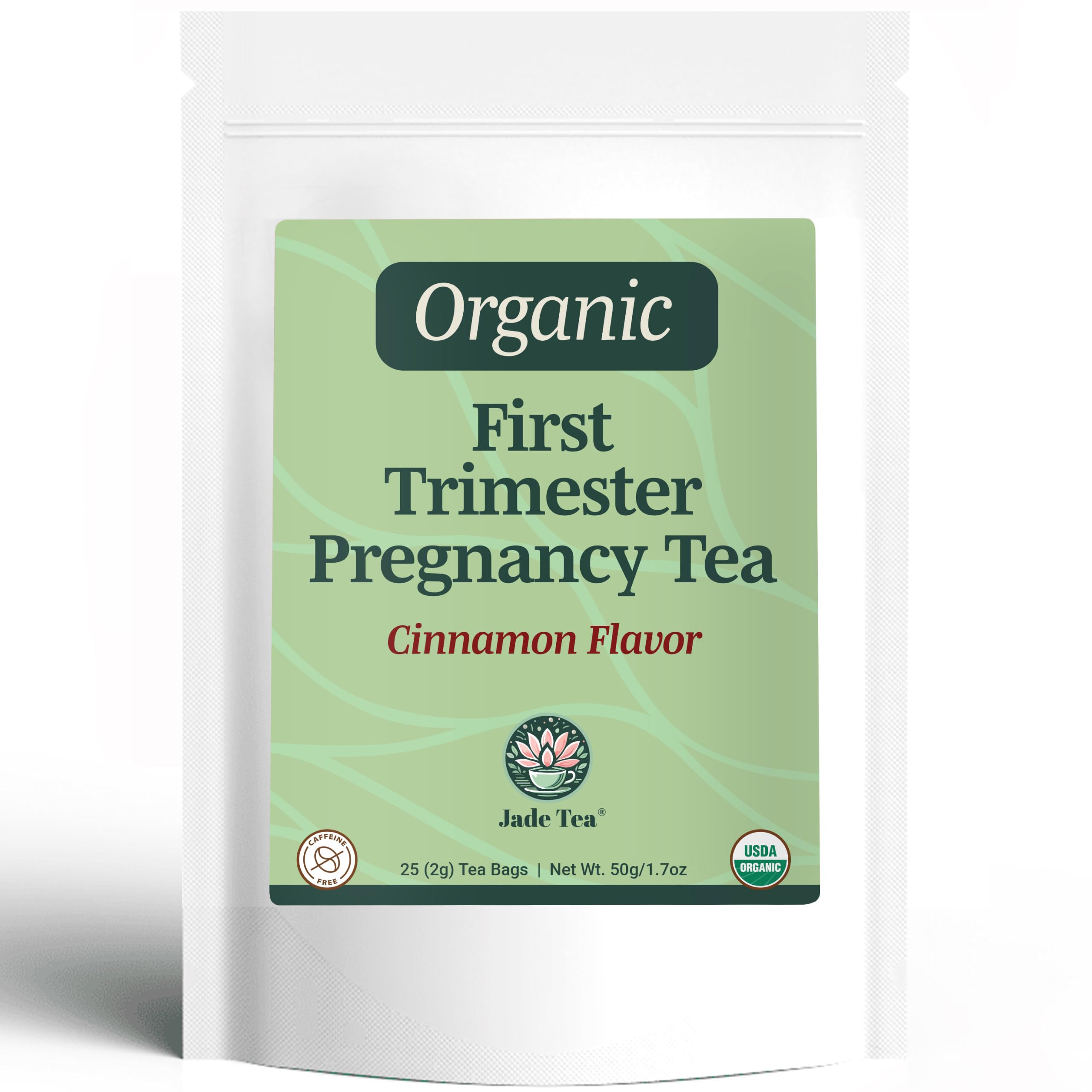 Jade Tea Organic 1st Trimester Pregnancy Tea – Nausea Support, Cinnamon
